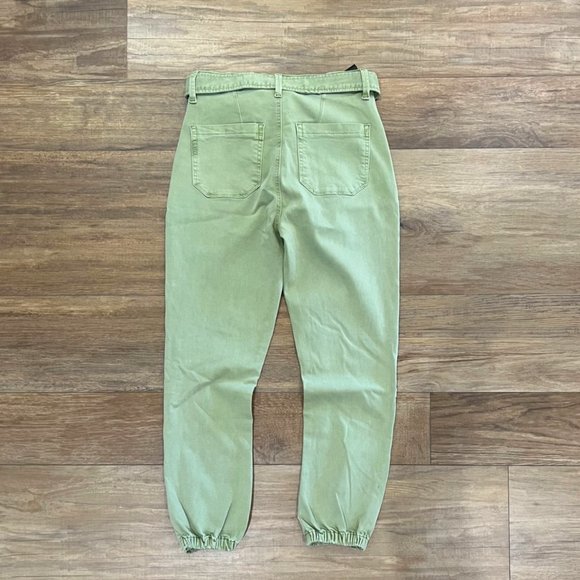 Brand New Paige Mayslie Belted Denim High Rise Jogger Pants 27 Vintage Light - Picture 6 of 7